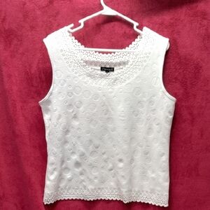 Chances R Textured White Tank Top